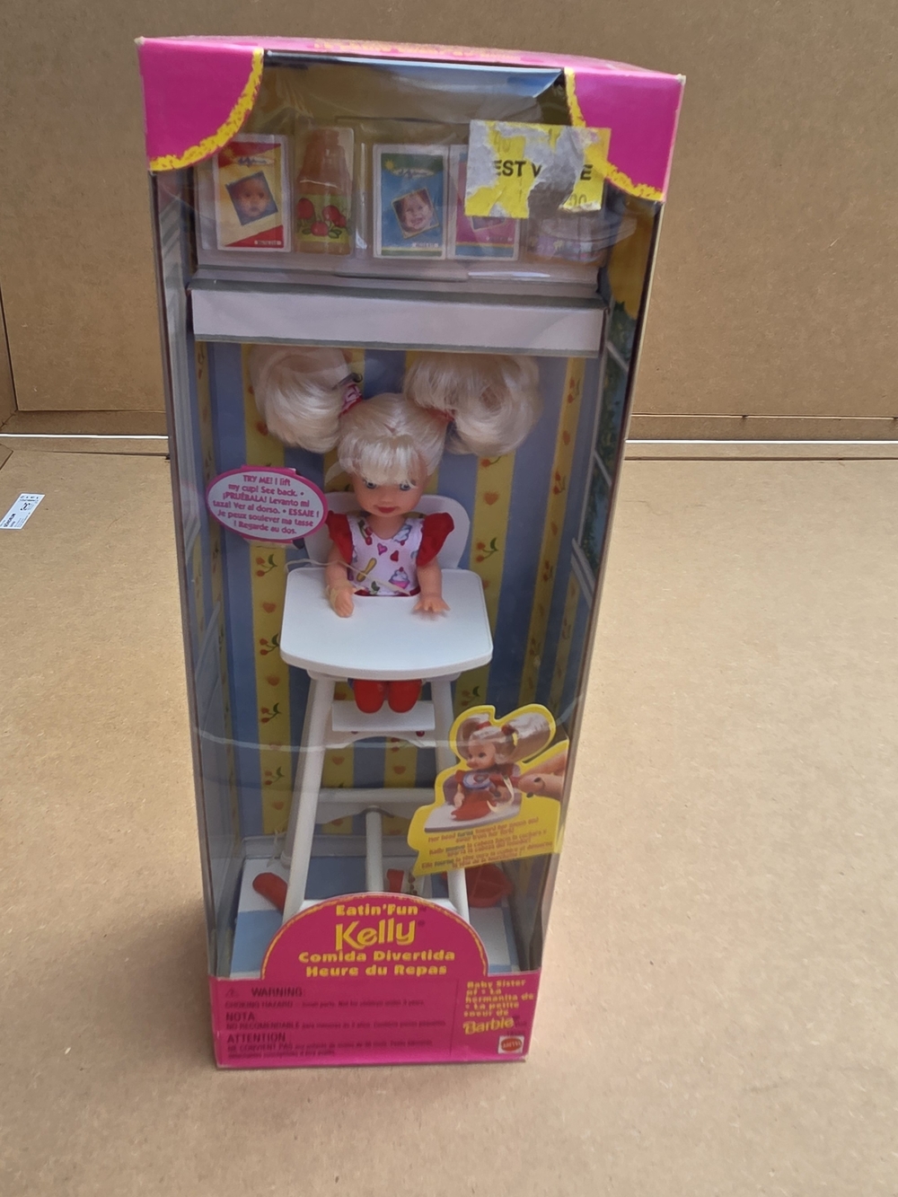 1997 Mattel Eatin’ Fun Kelly Doll NIB #18582 (Baby Sister of Barbie)
